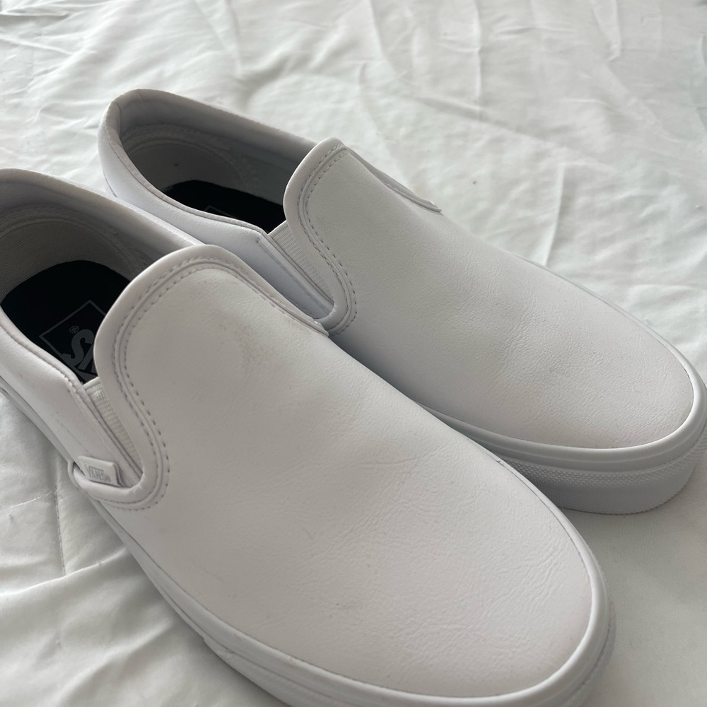 Vans Men's Classic White Slip-On Loafers